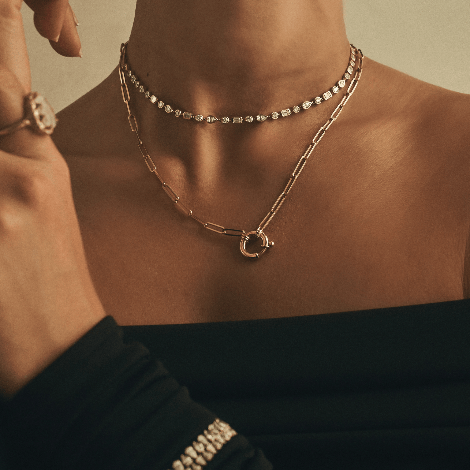 Diana Bezel Diamond Choker - 13.5" by Logan Hollowell Jewelry