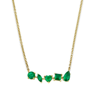 Harmony Emerald Necklace Yellow Gold 13"-14"  by Logan Hollowell Jewelry