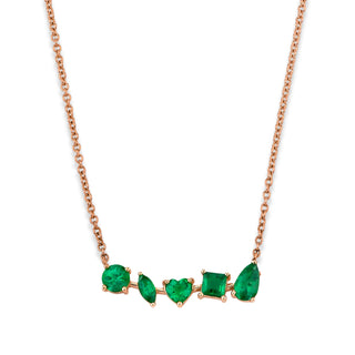 Harmony Emerald Necklace Rose Gold 13"-14"  by Logan Hollowell Jewelry