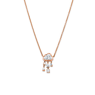 Diamond Rain Cloud Necklace Rose Gold Lab-Created 15-16" by Logan Hollowell Jewelry