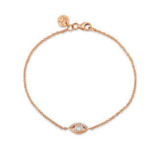 Diamond Angel Eye Bracelet Rose Gold 6.5"  by Logan Hollowell Jewelry