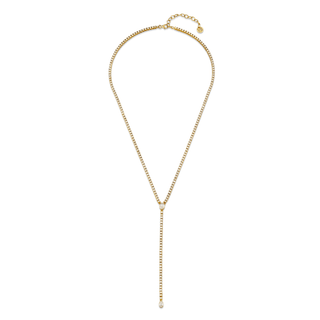18K Iris Diamond Tennis Lariat Yellow Gold   by Logan Hollowell Jewelry