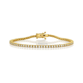 LH Petite White Diamond Tennis Bracelet 6.5" Yellow Gold  by Logan Hollowell Jewelry