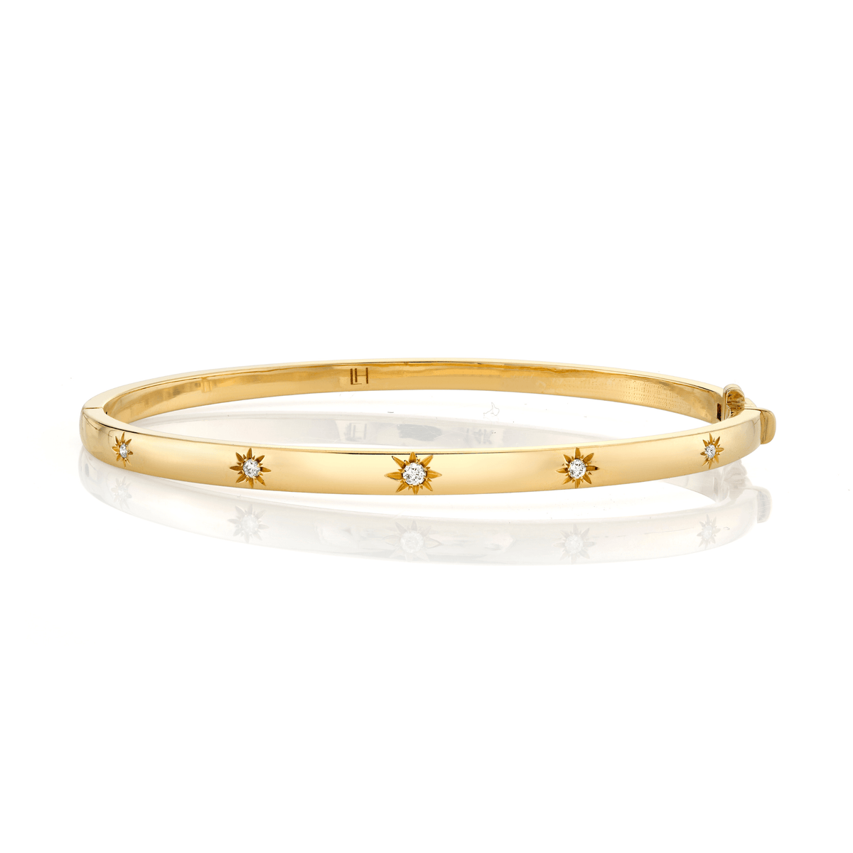 Petite Star Set Diamond Bracelet Yellow Gold Small by Logan Hollowell Jewelry