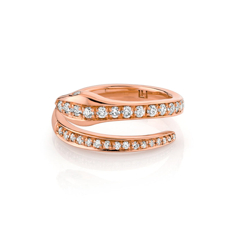 Diamond Kundalini Coil Ring Rose Gold 2 by Logan Hollowell Jewelry