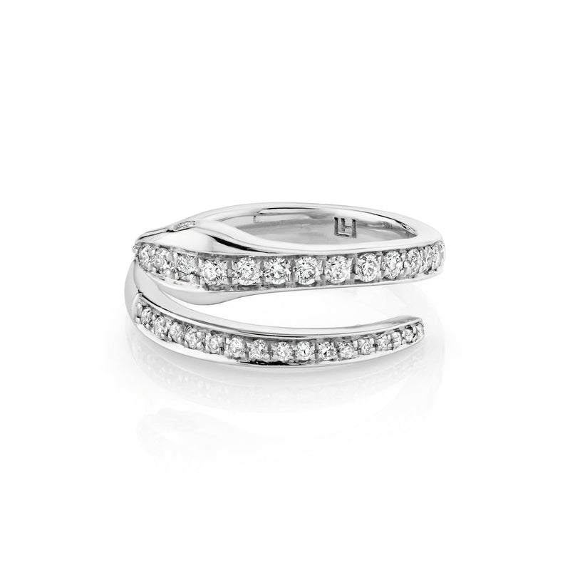 Diamond Kundalini Coil Ring White Gold 2 by Logan Hollowell Jewelry