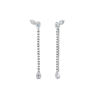 Iris Diamond Drop Earrings White Gold Pair  by Logan Hollowell Jewelry