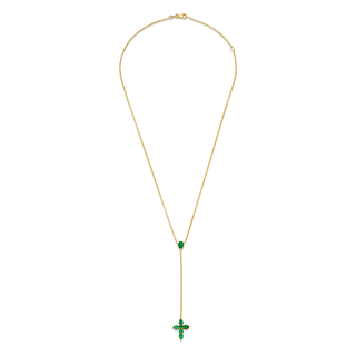 Emerald Faith Lariat Yellow Gold   by Logan Hollowell Jewelry