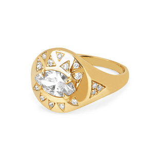 Diamond Angel Eye Signet Ring | Ready to Ship    by Logan Hollowell Jewelry