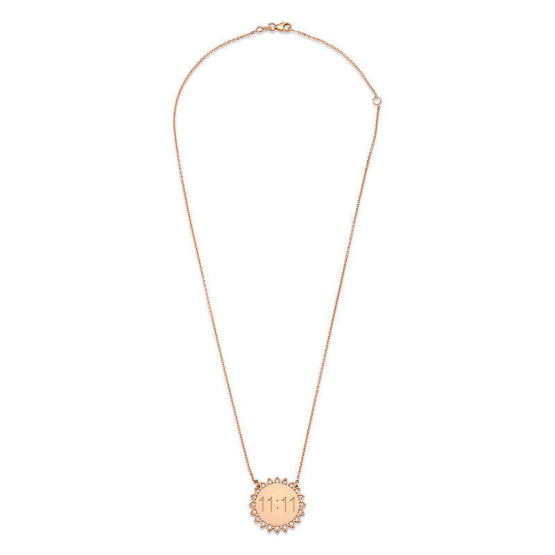 Classic 11:11 Sunshine Necklace with Diamonds (Already Engraved) by Logan Hollowell Jewelry