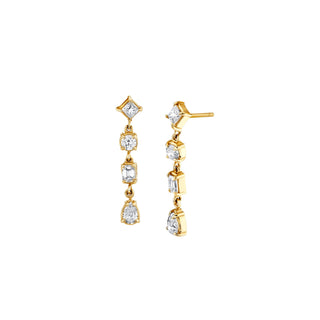 Diana 4-Diamond Drop Earrings Yellow Gold Pair Lab-Created by Logan Hollowell Jewelry
