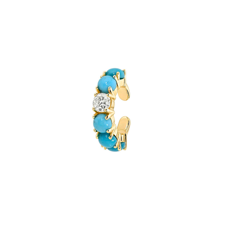 Turquoise & Diamond Ear Cuff