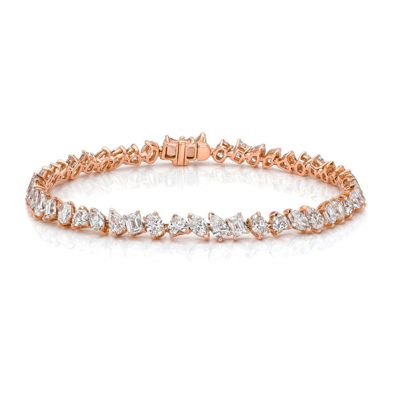 Fortuna Diamond Tennis Bracelet Rose Gold 6.5" by Logan Hollowell Jewelry