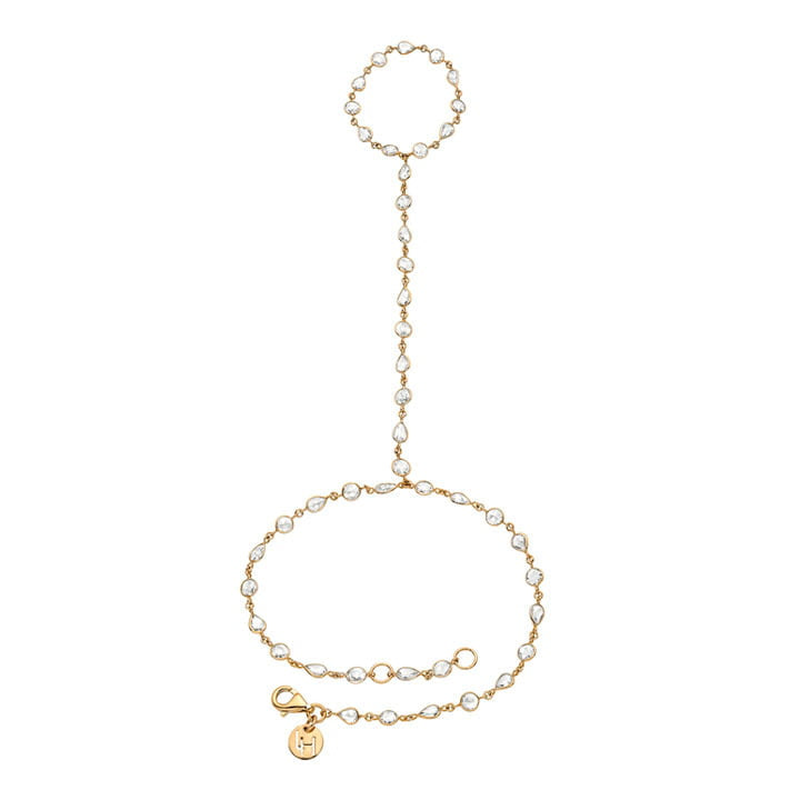 Diamond Dew Drop Hand Chain Rose Gold by Logan Hollowell Jewelry