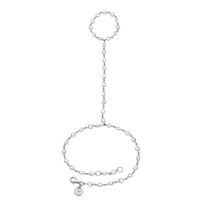 Diamond Dew Drop Hand Chain White Gold by Logan Hollowell Jewelry