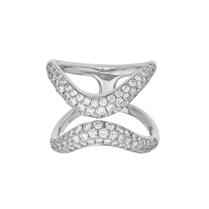 Enigma Axis Pavé Diamond Ring White Gold 3 by Logan Hollowell Jewelry