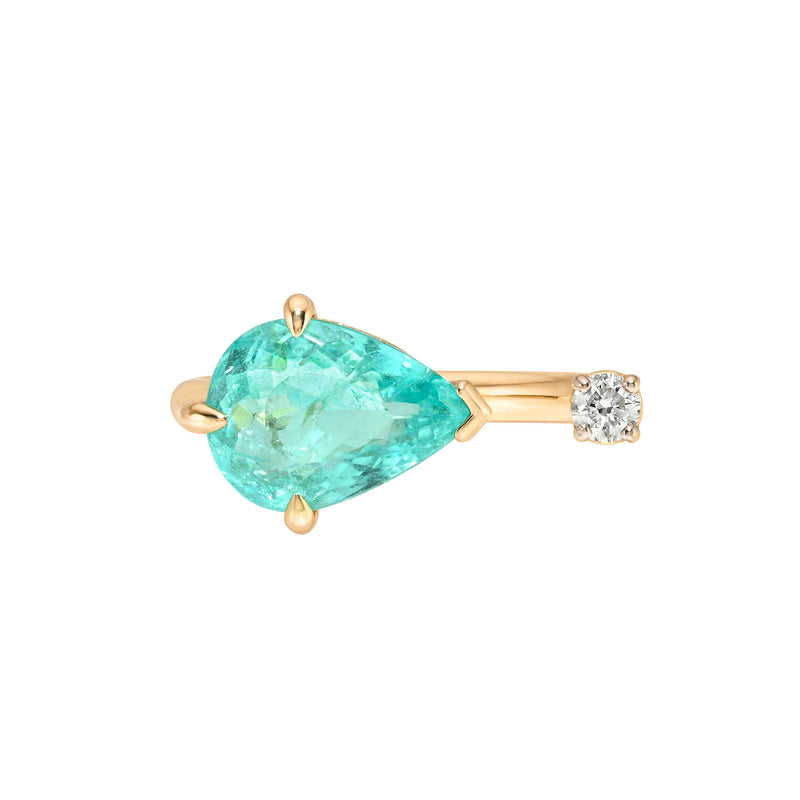 Lagoon Paraiba and Diamond Nexus Ring Rose Gold 3 by Logan Hollowell Jewelry