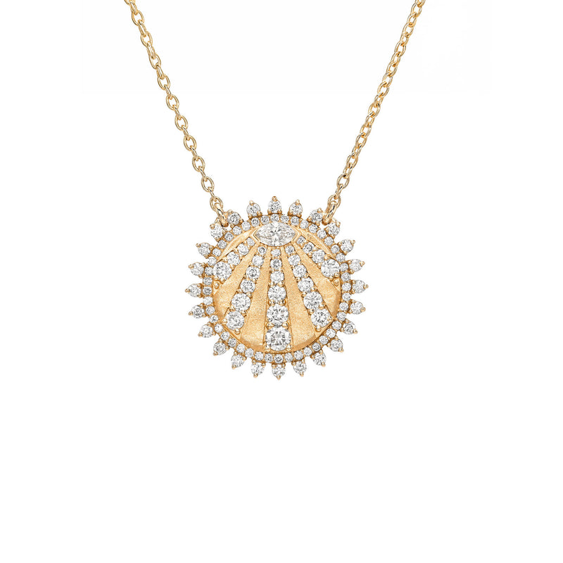 Petite "You Are My Sunshine" Diamond Necklace Rose Gold by Logan Hollowell Jewelry