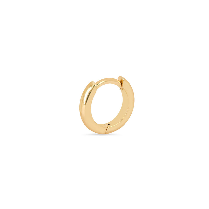 Solid Mini Goddess Hoops Yellow Gold Single by Logan Hollowell Jewelry