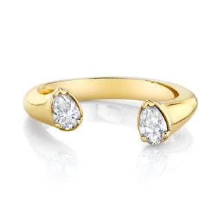 Atlantis Double Diamond Ring 4 Yellow Gold  by Logan Hollowell Jewelry