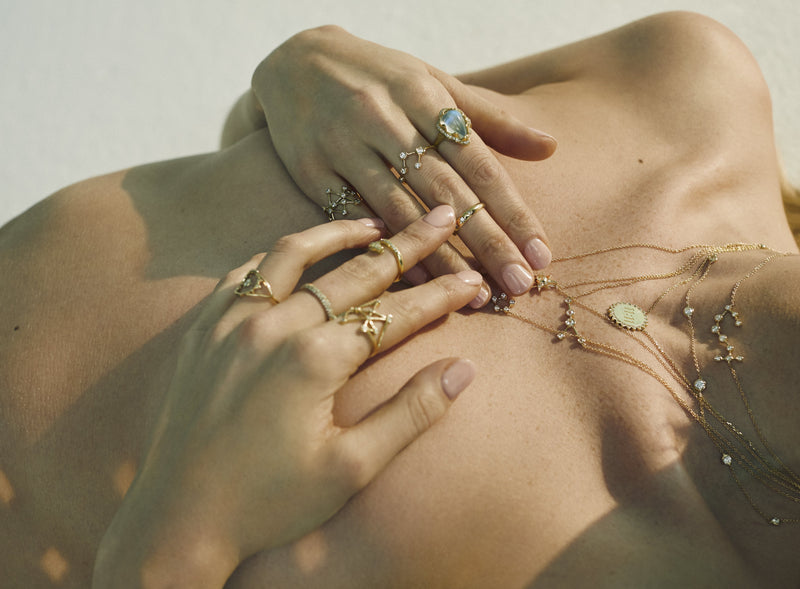 5 or 7 Diamond Orbit Bezel Choker | Ready to Ship by Logan Hollowell Jewelry