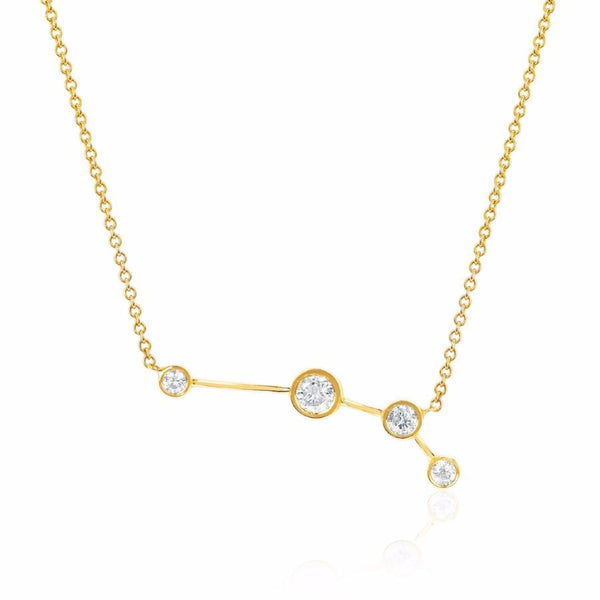 Aries Constellation Necklace Yellow Gold by Logan Hollowell Jewelry