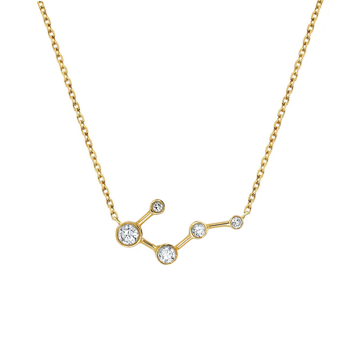 Big Dipper Diamond Constellation Necklace Yellow Gold 16" - 18" by Logan Hollowell Jewelry
