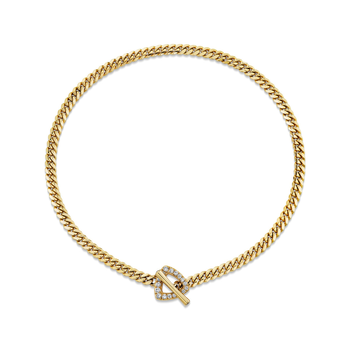 Pavé Diamond Trillion Toggle Choker 13" Yellow Gold by Logan Hollowell Jewelry