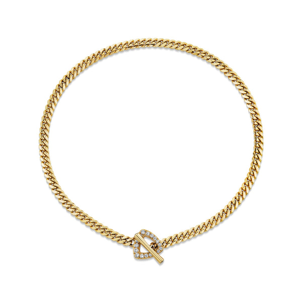 Pavé Diamond Trillion Toggle Choker 13" Yellow Gold by Logan Hollowell Jewelry