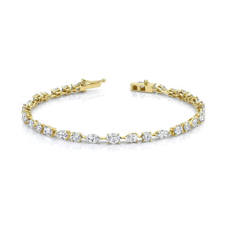 Diana Diamond Bracelet 6" Yellow Gold  by Logan Hollowell Jewelry