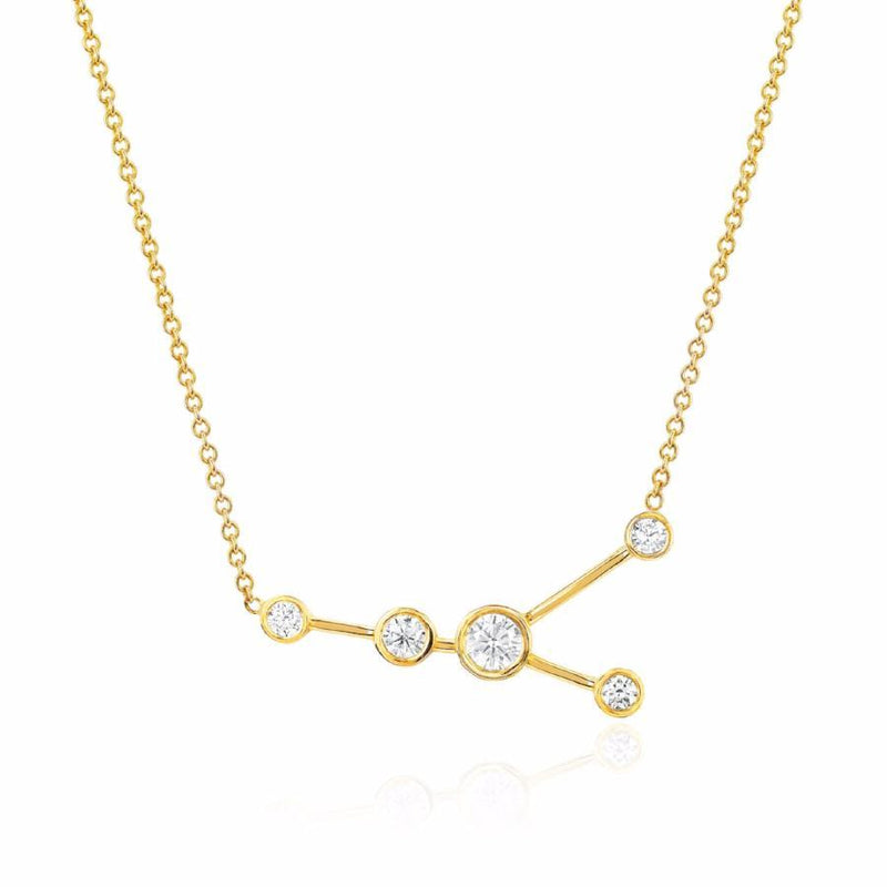 Cancer Constellation Necklace Yellow Gold by Logan Hollowell Jewelry