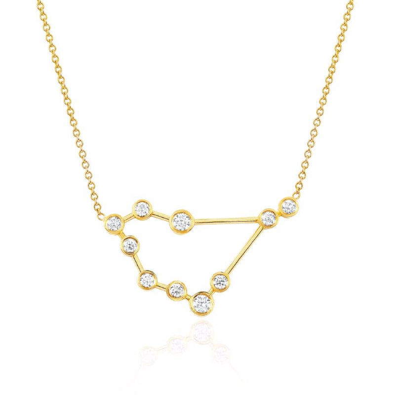 Capricorn Constellation Necklace Yellow Gold by Logan Hollowell Jewelry