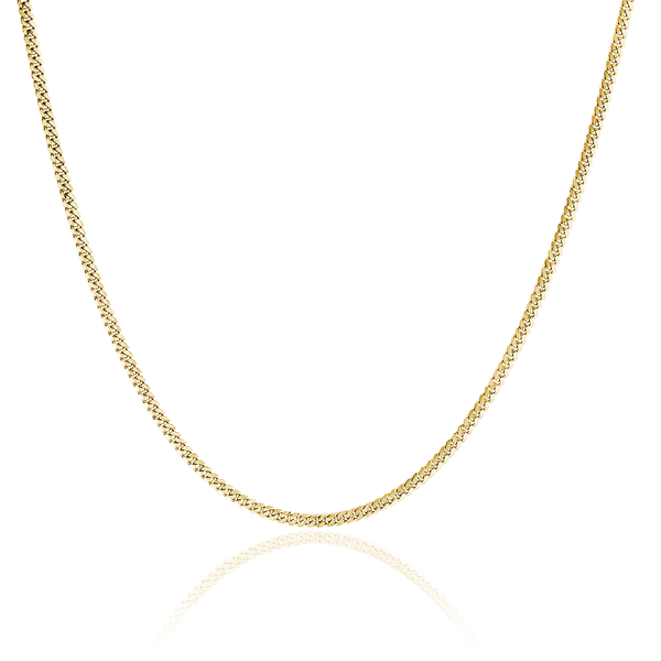 Men's Medium Cuban Chain Necklace Yellow Gold 18" by Logan Hollowell Jewelry