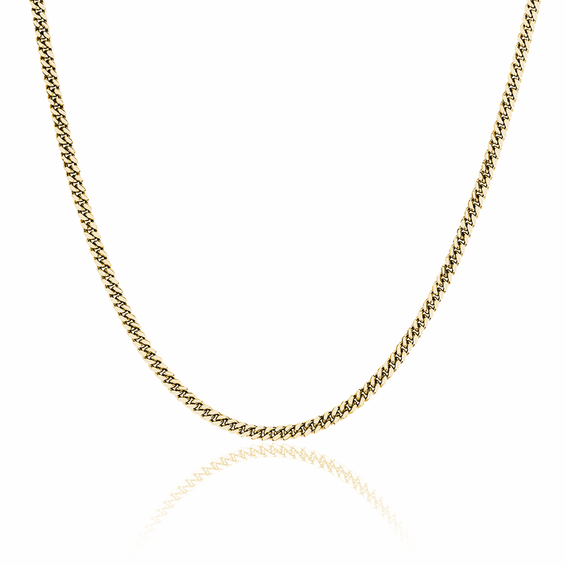 Men's Cuban Chain Necklace Yellow Gold 18" by Logan Hollowell Jewelry