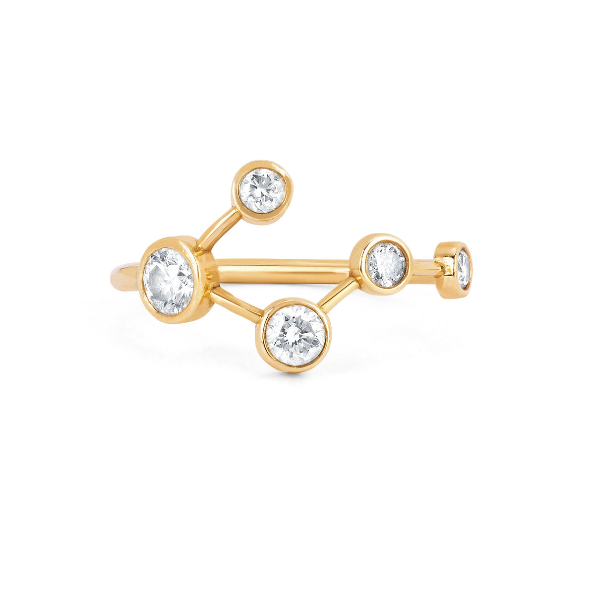 Big Dipper Diamond Constellation Ring Yellow Gold 3 by Logan Hollowell Jewelry