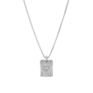 Earth Element Plate Necklace 18" White Gold  by Logan Hollowell Jewelry