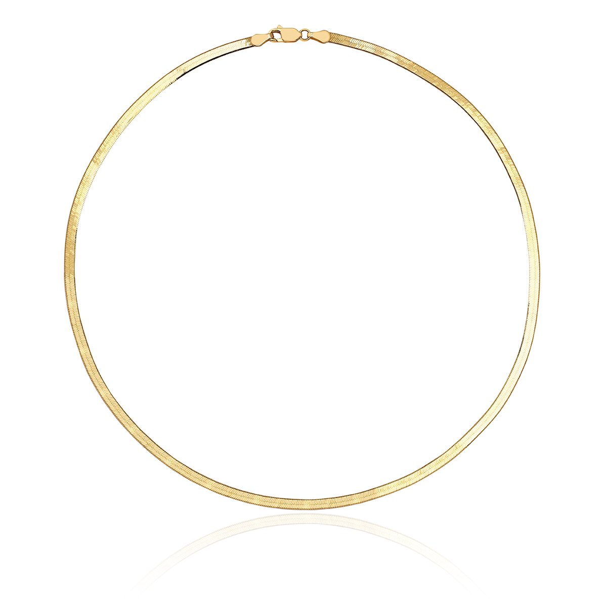 Small Liquid Gold Herringbone Necklace by Logan Hollowell Jewelry