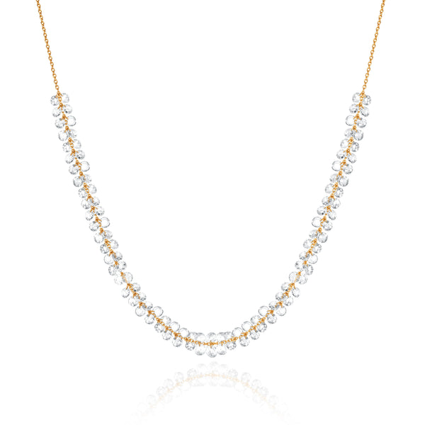 Eau de Rose Cut Diamond Necklace Yellow Gold 16" by Logan Hollowell Jewelry