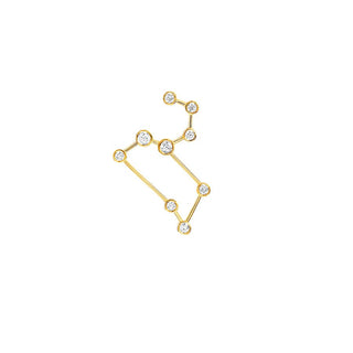Classic Leo Constellation Stud | Ready to Ship Yellow Gold Single Left  by Logan Hollowell Jewelry