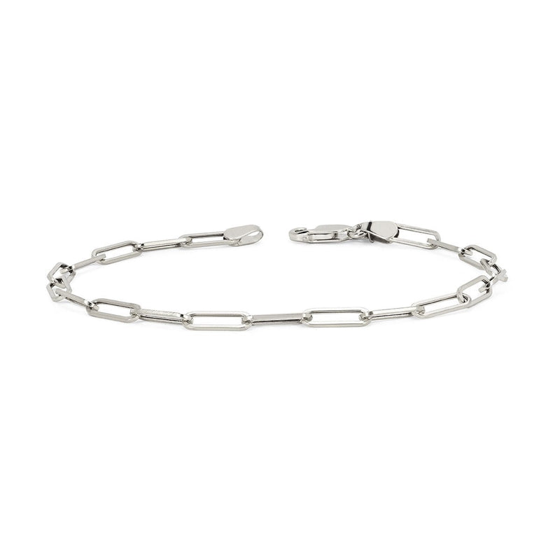 Alchemy Solid Link Anklet White Gold by Logan Hollowell Jewelry