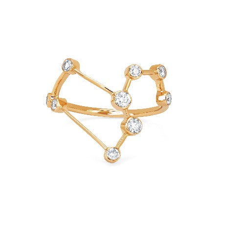Leo Constellation Ring Yellow Gold 3 by Logan Hollowell Jewelry