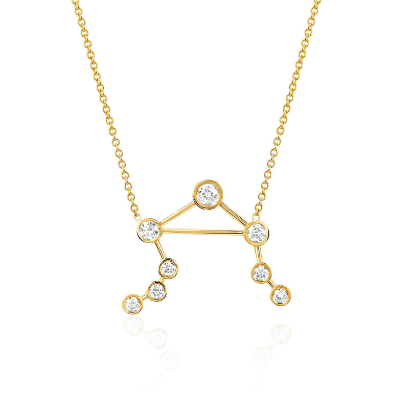 Libra Constellation Necklace Yellow Gold by Logan Hollowell Jewelry