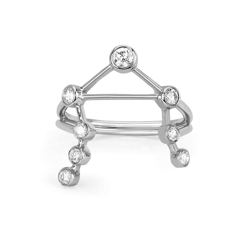 Libra Diamond Constellation Ring White Gold 3 by Logan Hollowell Jewelry