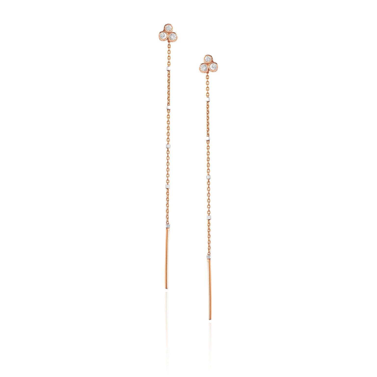 Triple Diamond Shooting Star Half Thread Through Earring by Logan Hollowell Jewelry