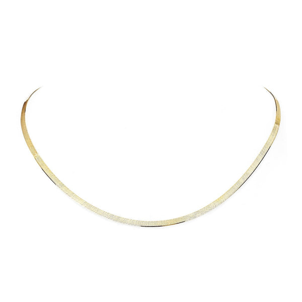Small Liquid Gold Herringbone Necklace | Ready to Ship 18" by Logan Hollowell Jewelry
