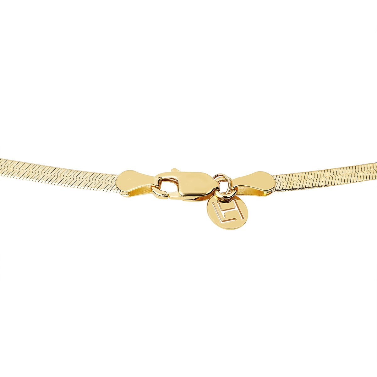 Small Liquid Gold Herringbone Necklace by Logan Hollowell Jewelry