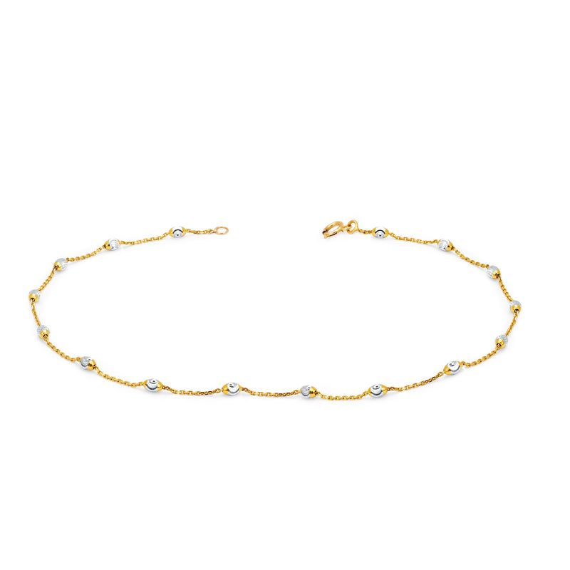 Mooncut Anklet Yellow Gold by Logan Hollowell Jewelry