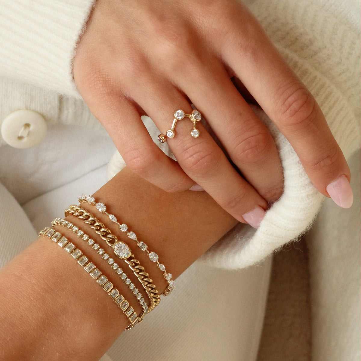 Big Dipper Diamond Constellation Ring by Logan Hollowell Jewelry