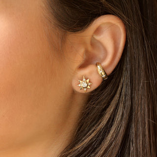 Star Set 3 Diamond Ear Cuff Yellow Gold   by Logan Hollowell Jewelry