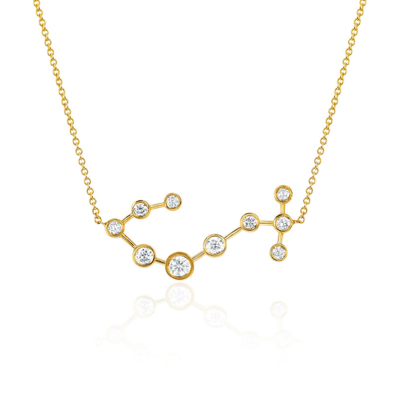 Scorpio Constellation Necklace Yellow Gold by Logan Hollowell Jewelry
